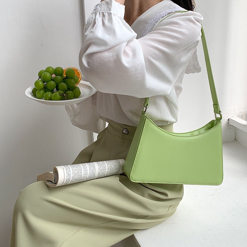 Hàn quốc phong cách mới niche bag ladies shoulder bag ins female all-match pillow bag macaron color shaping túi dưới cánh tay