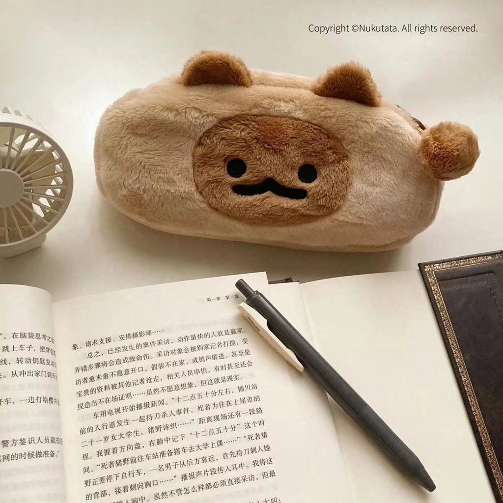 Túi Đựng Bút Chì Sức Chứa Lớn In Hình Mèo Hoạt Hình Dễ Thương Ốp