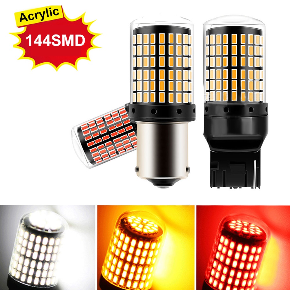 Set 2 Đèn LED P21W PY21W Ba15s 1156 Bau15s T20 WY21W W21W 7443 Công Suất Cao Cho Xe Ô Tô