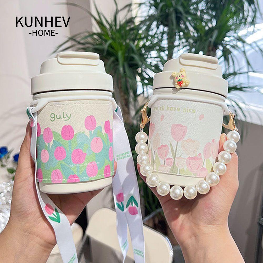 KUNHEV Bình Nước Giữ Nhiệt Hình Hoa Tulip 450ml