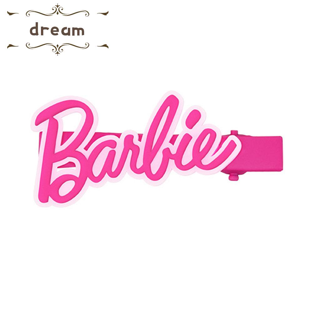 Cute Cartoon Creative Barbie Pink Hairpin Mirror Comb Pink Decor Dopamine Style