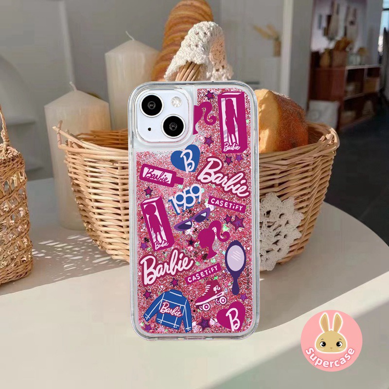 Shinning barbie vỏ cho samsung galaxy s22 s21 s20 ultra plus s21 s20 fe s10 plus s10e s10 5g glitter quicksand ốp lưng love heart girl bling soft case