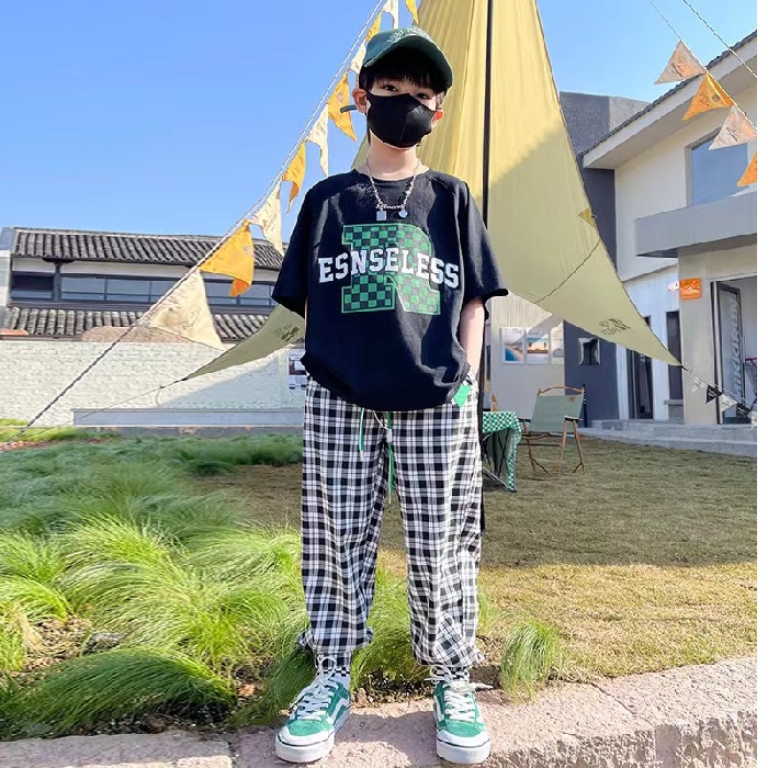 Áo Thun 100% Cotton Tay Ngắn Dáng Rộng Thời Trang Cho Bé Trai 2023