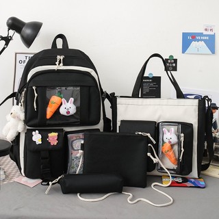 Combo Balo 4 Món Đi Học, Balo Thời Trang - Set 4 món balo, túi thời trang đi học, giá rẻ