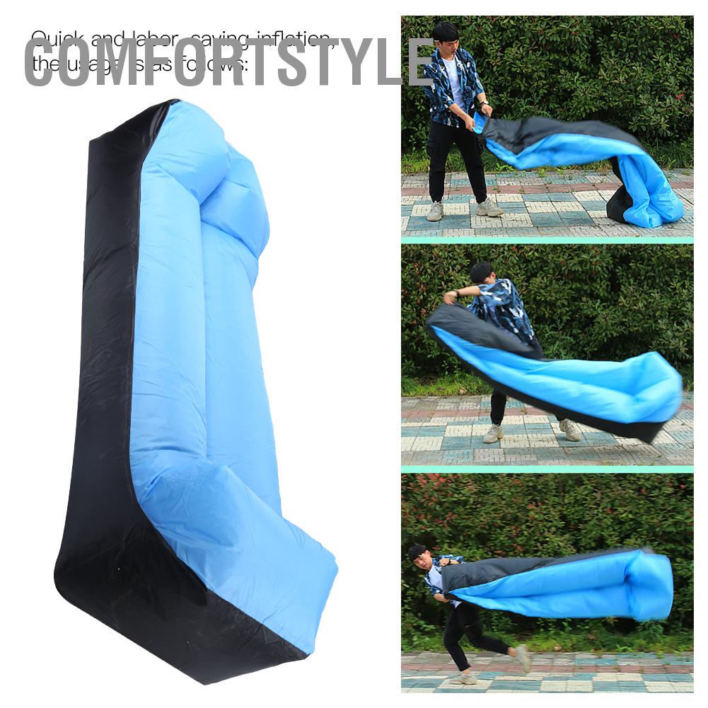 Comfortstyle Cắm Trại Bơm Hơi Sofa Ngoài Trời Túi Siêu Nhẹ Đi Biển Ngủ Du Lịch Không Giường Ghế Lửng