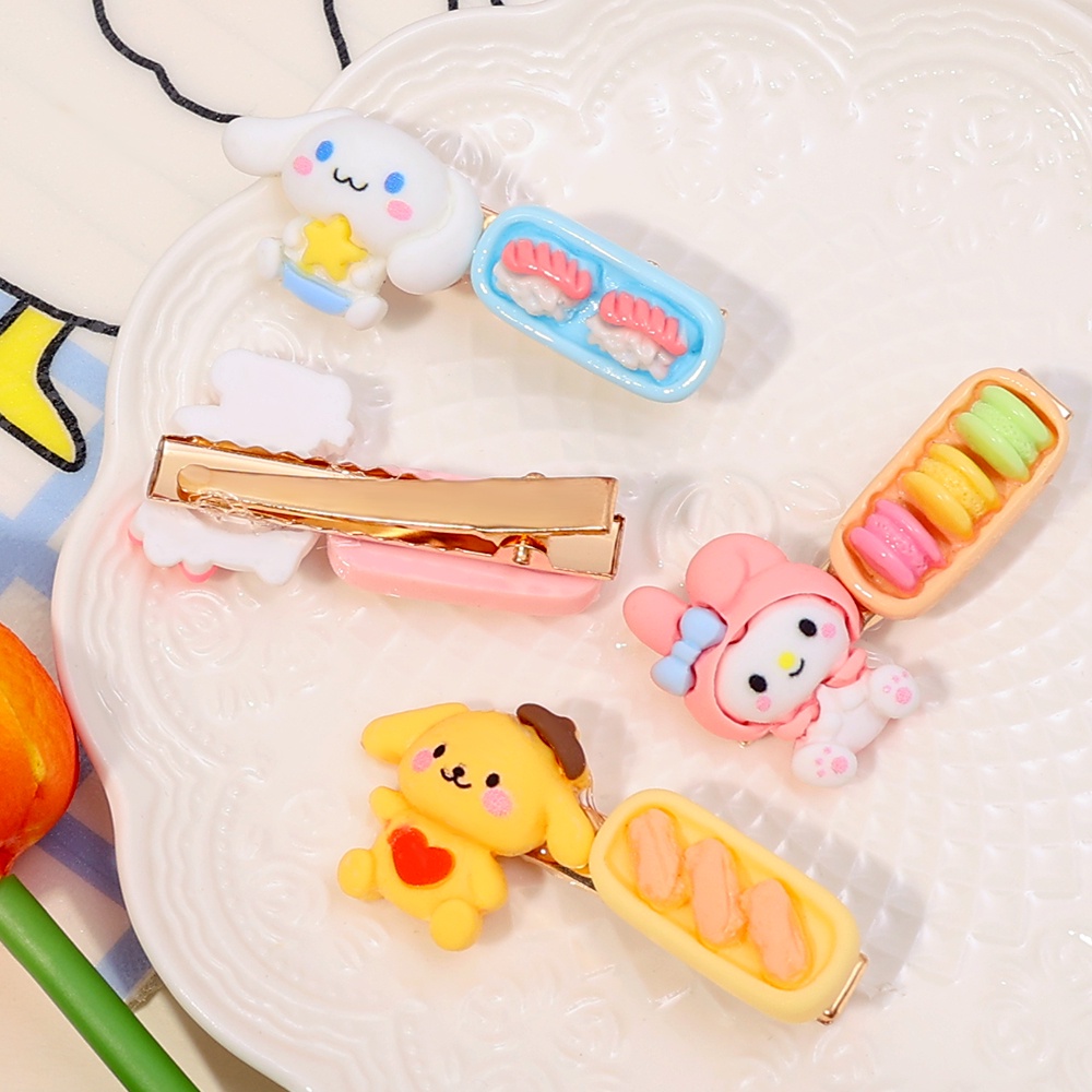 SANRIO Thời Trang Kẹp Tóc Mỏ Vịt Bằng Kim Loại Họa Tiết Hoạt Hình Đơn Giản