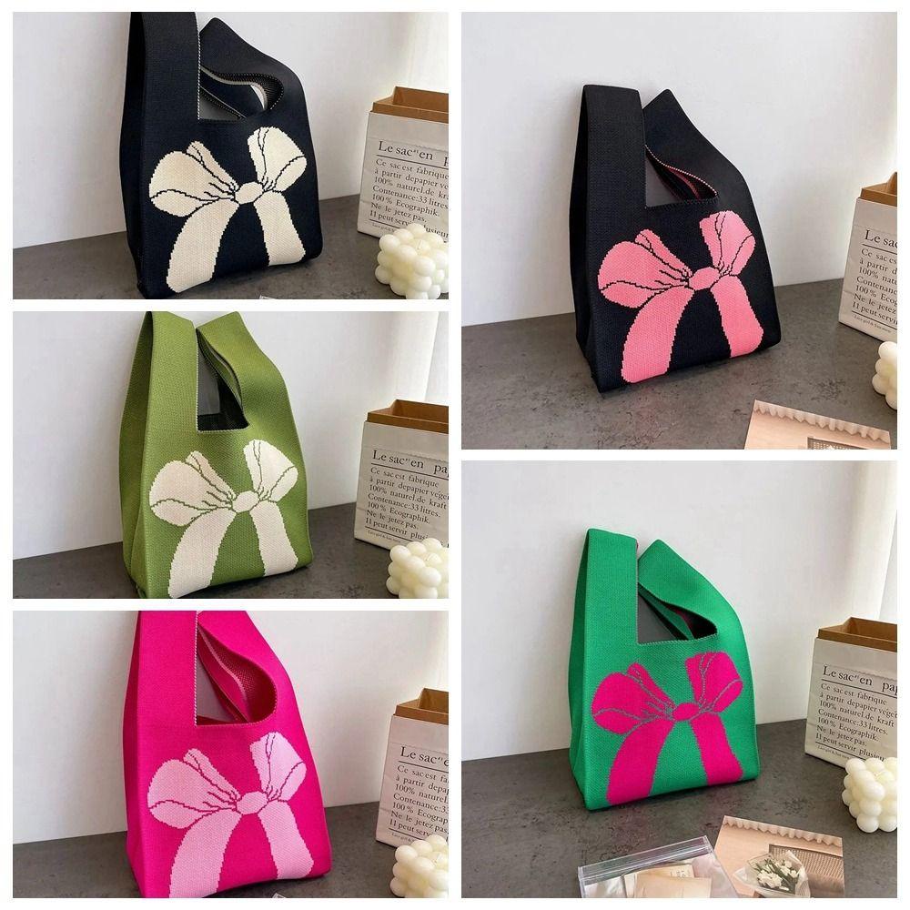 Pinou Túi Xách Dệt Kim Thắt Nơ Đeo Cổ Tay Phong Cách vintage Dành Cho Nữ