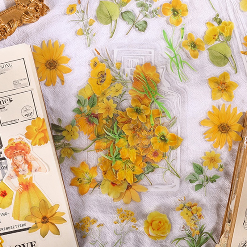 62 cái chai câu chuyện dòng gói dán hoa trang trí tự làm trong suốt không thấm nước pet hoa dán chai