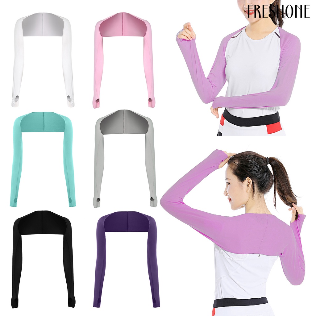 Chống tia cực tím làm mát khăn choàng che cánh tay có lỗ ngón tay áo chống nắng cho golf unisex free size