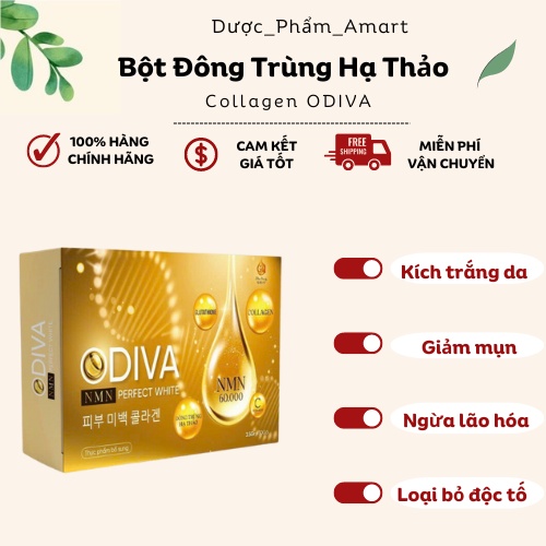 Bột Đông Trùng Hạ Thảo Collagen ODIVA Trẻ Hóa, Căng Mịn Da Truyền Trắng