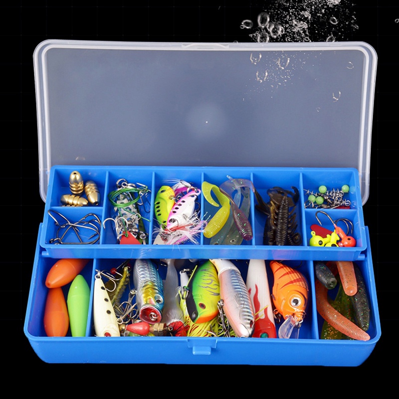 Hộp đựng đồ câu cá di động 11 ngăn hộp đựng đồ double-deck phụ kiện câu cá chép lure hook soft bait tool box vn