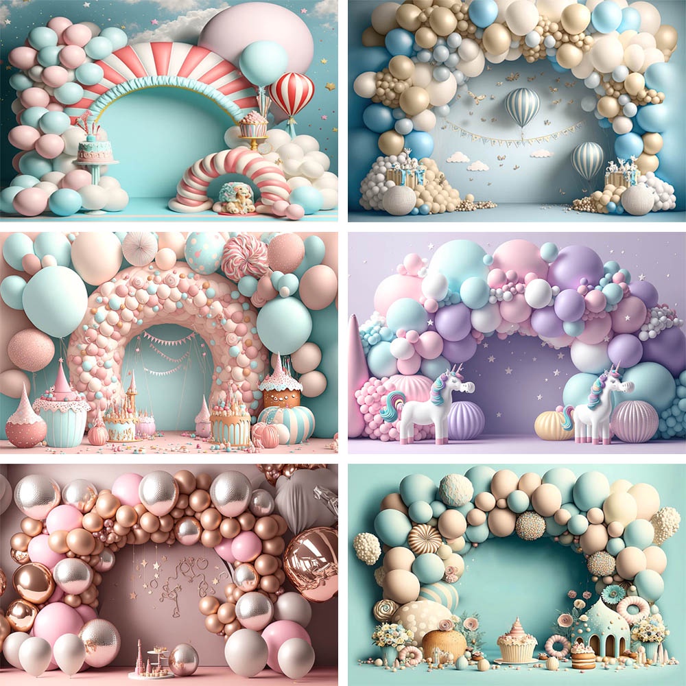 Nền chụp ảnh cô gái sinh nhật lần thứ 1 tiệc bánh donut bảng trang trí đạo cụ bé tắm phông nền ảnh studio