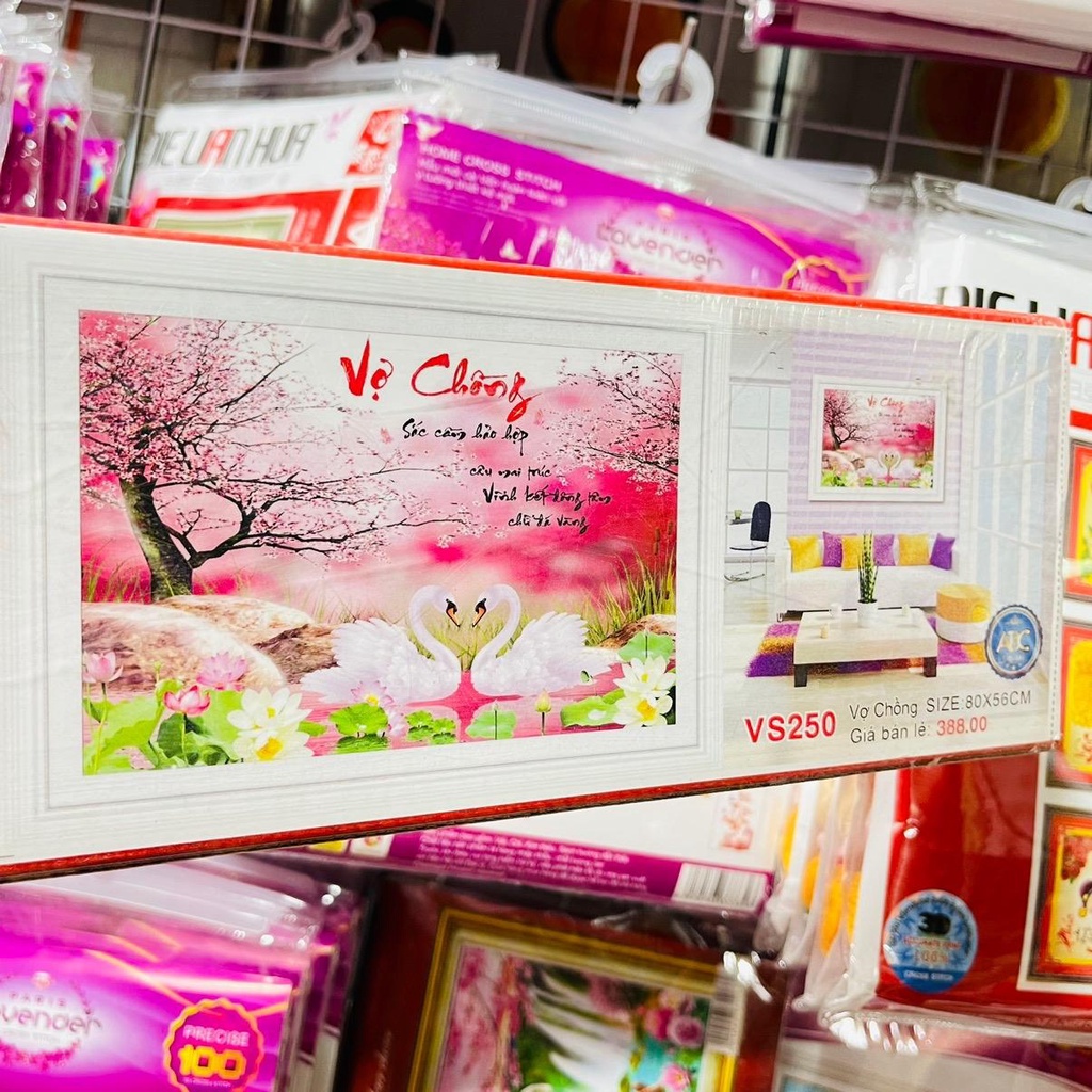 Tranh Đính Đá Vợ Chồng Mẫu Mới Vs250(80x56cm)