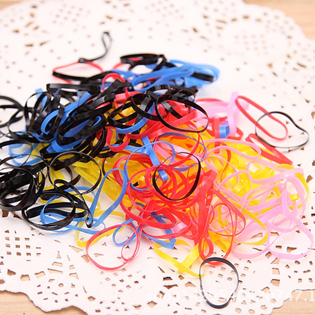 Set 220 Dây Thun Buộc Tóc Nhiều Màu Cho Bé Gái Giá Đỡ