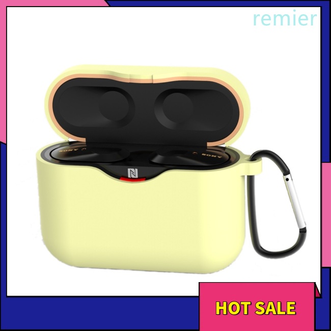 Re silicone case cho sony wf-1000xm3 bluetooth earphone charging box cover soft shell with anti-lost hook