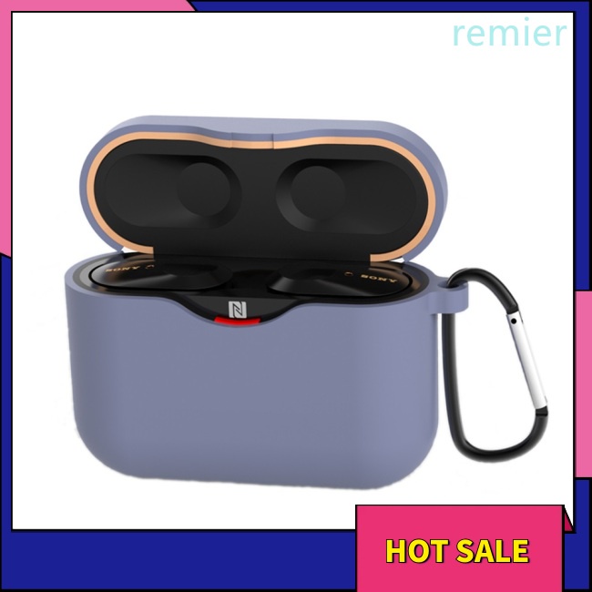 Re silicone case cho sony wf-1000xm3 bluetooth earphone charging box cover soft shell with anti-lost hook