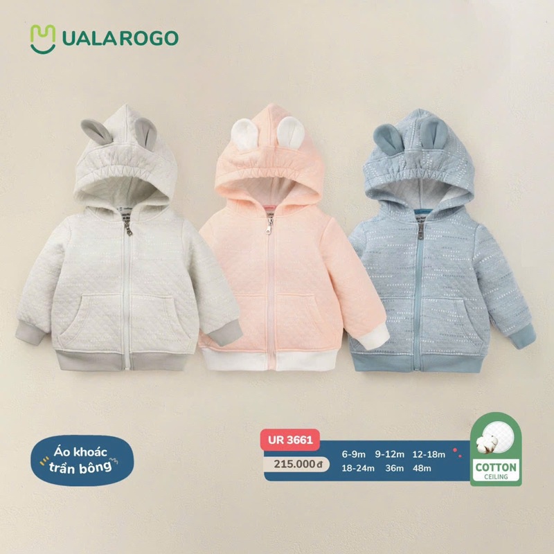 UALAROGO - Áo khoác trần bông cho bé