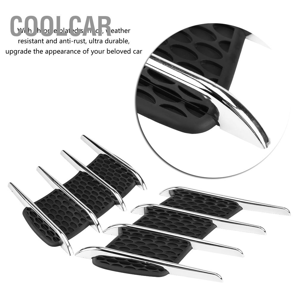 CoolCar Cặp Ngoại Thất Ô Tô Hood Bên Khe Hút Không Khí Lưu Lượng Thông Hơi Mang Cá Mập Ổ Cắm Viền Trang Trí Miếng Dán