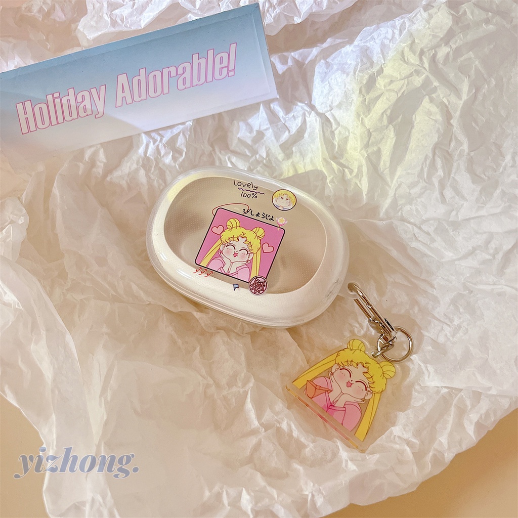 Vỏ cho baseus wm03 cute melody hello kitty stitch cinnamoroll lotso bear sailor moon tpu shockproof earphone case earbuds cover with anti-lost pendant headset vỏ bảo vệ