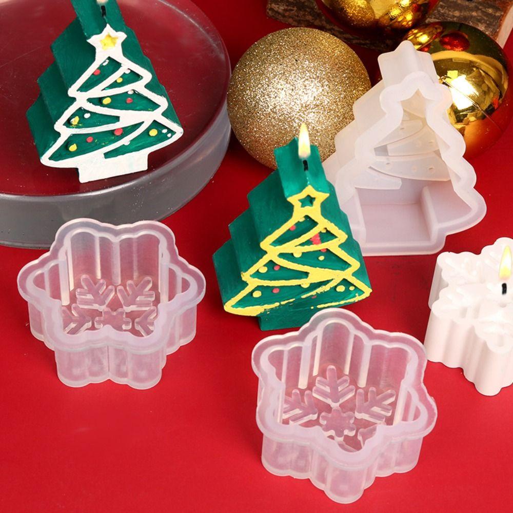 Mioshop Khuôn silicone Làm Nến Xà Phòng Hình Cây Thông Giáng Sinh diy Noel