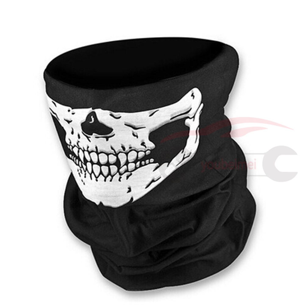 Mặt nạ huấn luyện xe máy ngoài trời cool skull bike scarf mask bandana motor bike sport scarf neck warmer winter halloween