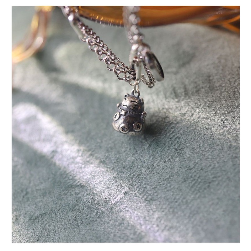 Vòng Tay Bạc s925 Hình Mèo May Mắn Phong Cách Nhật Bản Thời Trang Mùa Hè 2021