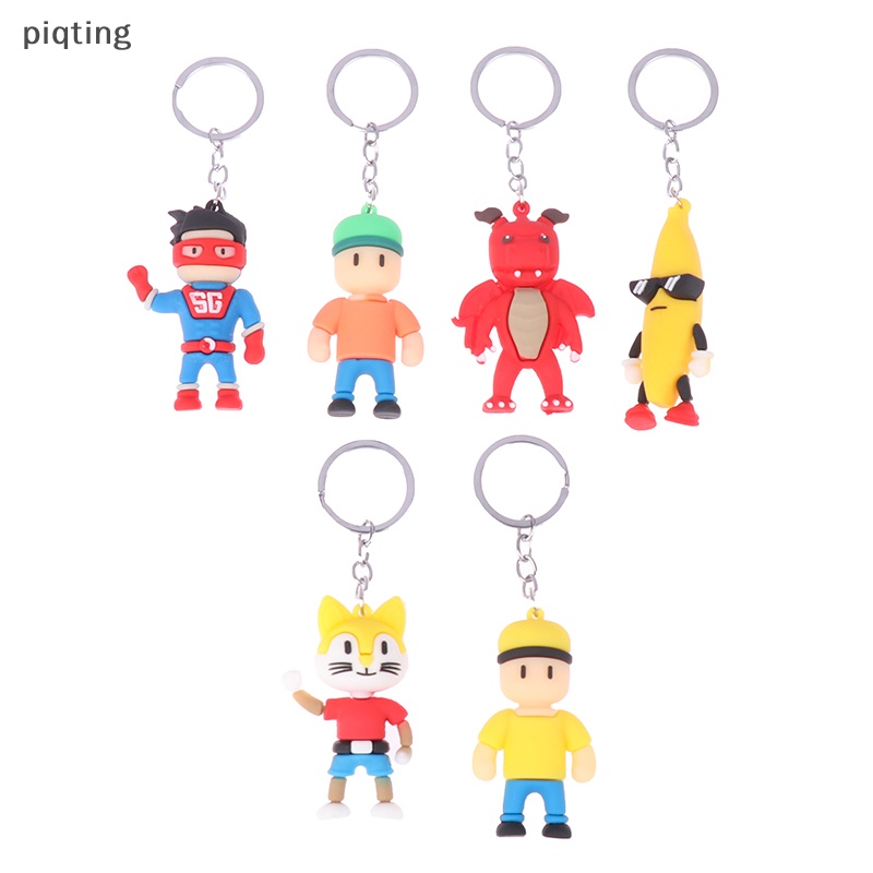 Piqt stumble guys keychains kawaii anime hình móc chìa khóa ch xe mặt dây chuyền túi trang trí móc khóa dễ thương phụ kiện trẻ em quà tặng en