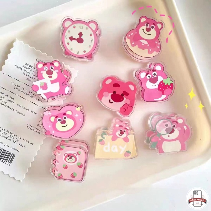 Thời trang phim hoạt hình dễ thương sáng tạo vui nhộn gấu dâu giá đỡ điện thoại trái tim tình yêu đáng yêu lotso giá đỡ điện thoại universal scalable