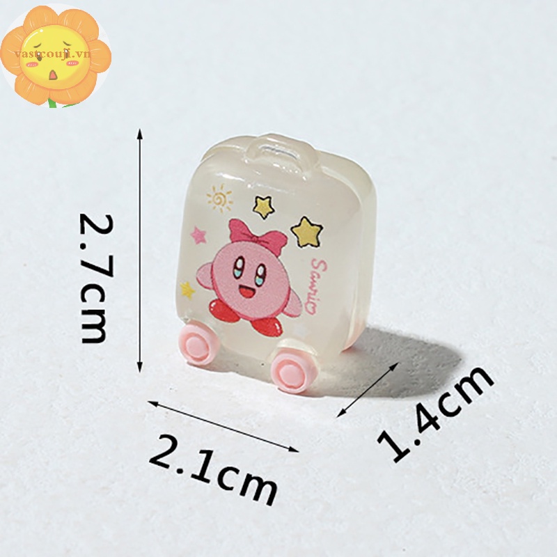 Vastji 1pc phim hoạt hình dễ thương mini vali phát sáng mô hình nhựa trang trí nhà búp bê phụ kiện vn