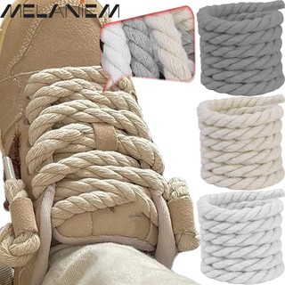 2 chiếc bền dày hơn dây cotton dệt dây xoắn dây giày hợp thời trang vải lanh màu đậm dây giày tròn thời trang dạo phố phụ nữ nam giới thể thao chạy bộ giày thể thao dây cá tính