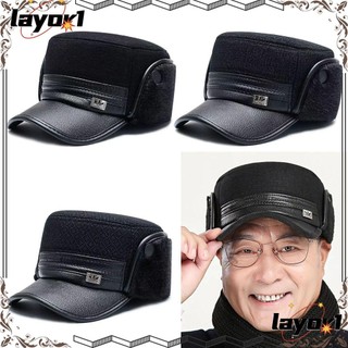 Layor1 bịt tai mũ nam mũ dày của bố mũ nồi ấm áp