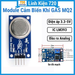 Module cảm biến khí gas MQ-2 tín hiệu Analog và Digital độ nhạy cao