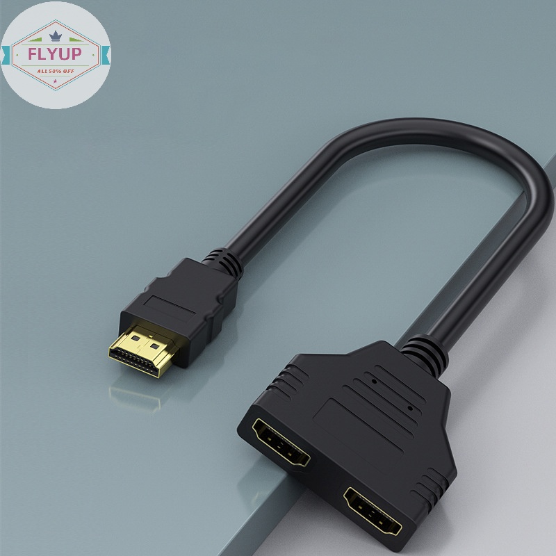 Flyup 1080p hdmi splitter adapter cable 2 dual port y splitter 1 in 2 out hdmi male to hdmi female 1 to 2 way for hdmi hd led lcd tv ps3 vn