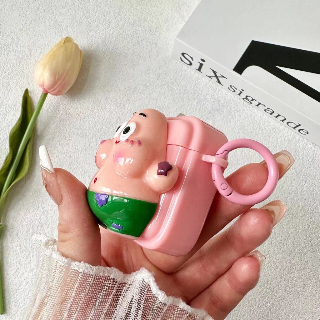 3d dễ thương kích thước lớn phim hoạt hình spongebob màu rắn bóng mềm mại tai nghe bluetooth bao đựng cho airpods 1 2 3 pro pro2 airpods3 protector