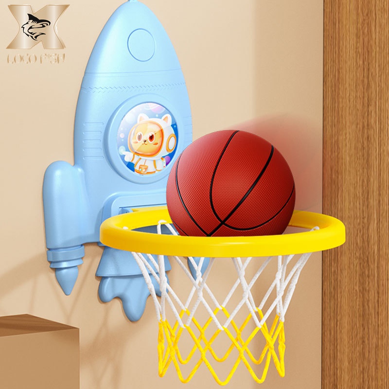 Loco fish children wall-mounted basketball rack thanh niên trong nhà hộ gia đình có thể nâng giá đỡ trò chơi đào tạo khung chụp