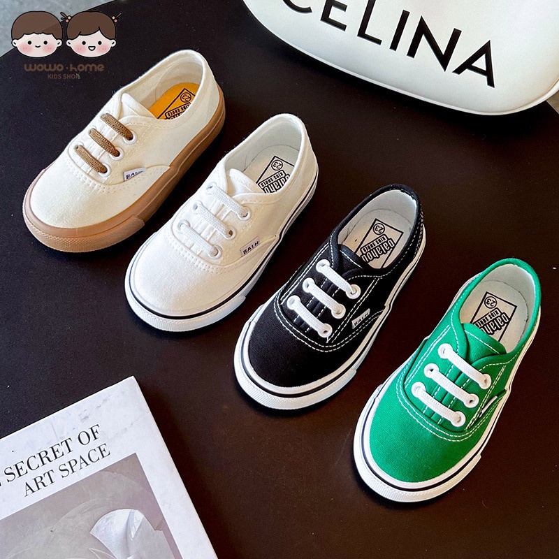 Wo · wo trang chủ mùa thu giày trẻ em mới giày vải slip-on trẻ em phiên bản hàn quốc giày vải nhỏ bé trai và bé gái giày cha mẹ-con đế mềm