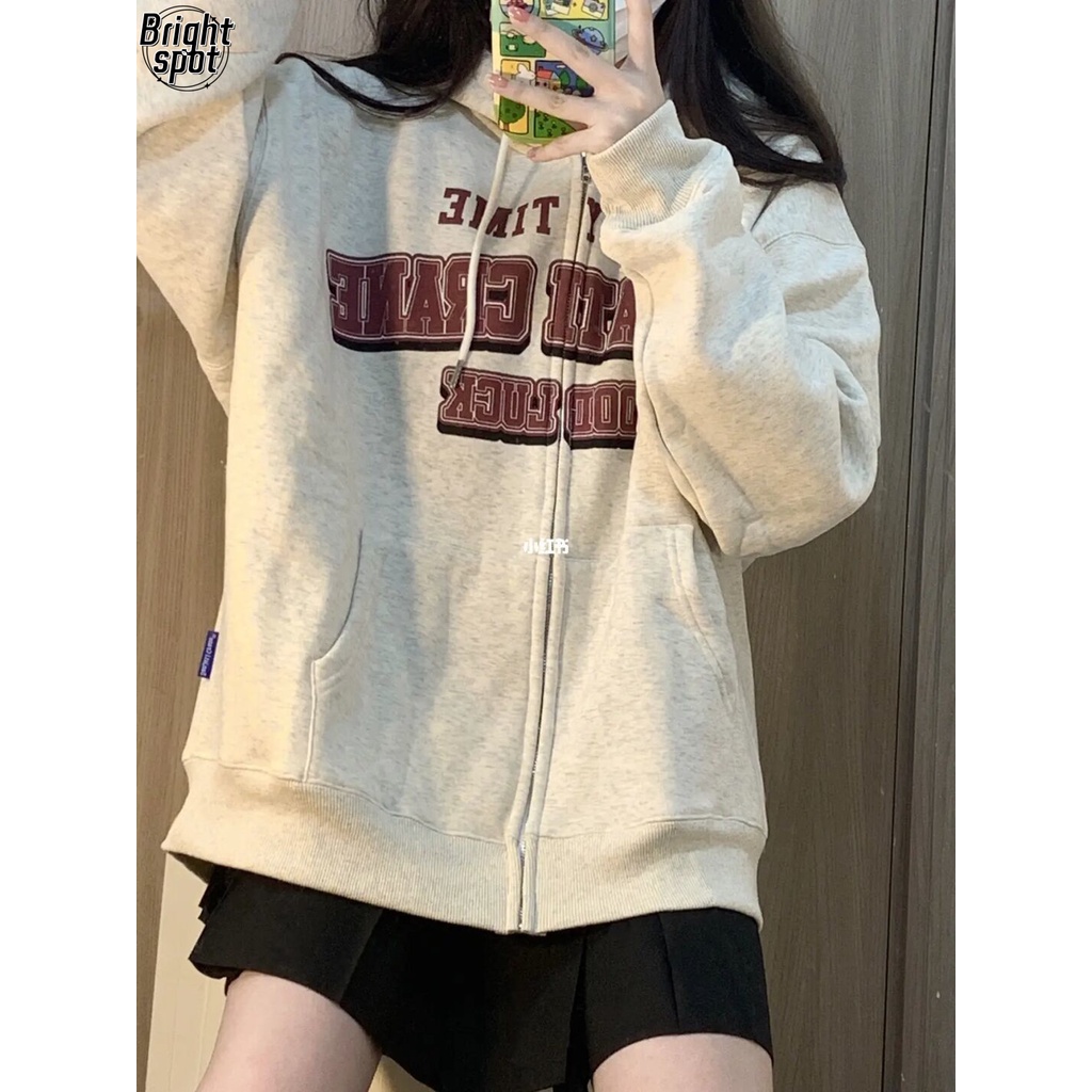 YUYAMAN Áo Khoác áo hoodie zip áo khoácnữ Chất lượng thời trang thoải mái A28J11X