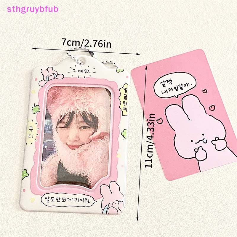 Sthb fashion korea 3 inch photocard holder kpop card keychain mặt dây chuyền thần tượng chủ thẻ xe buýt ngân hàng id thẻ bìa đồ dùng học sinh vn
