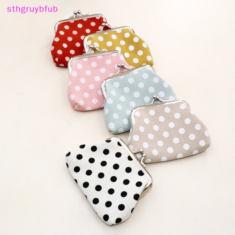 Sthb dễ thương sáng tạo ví tiền xu nhỏ chấm ví vải chủ thẻ túi đựng tiền chìa khóa tai nghe túi môi phụ nữ túi ly hợp vn