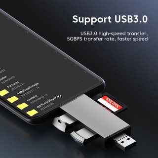 Elough 7 in 1 card reader micro usb to type c adapter usb 3.0 high-speed transfer multi-function flash drive tf sd card