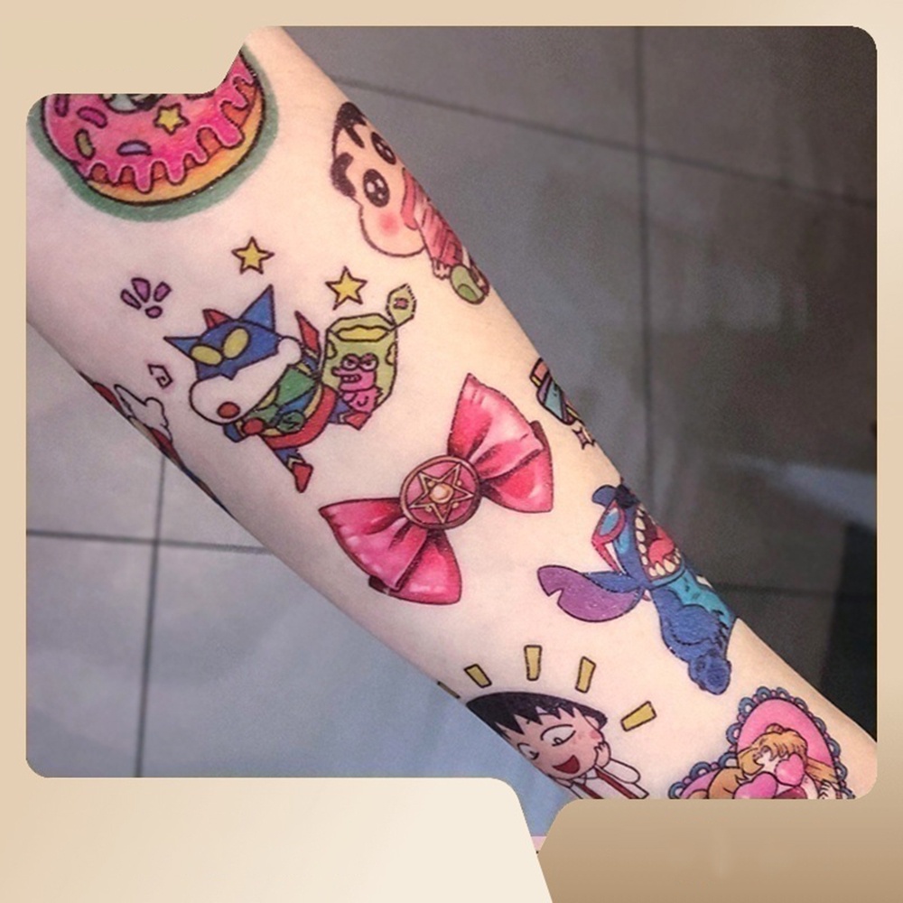 Set 32 Hình Xăm Dán Chống Nước Lâu Trôi Họa Tiết Hoạt Hình Dễ Thương Dành Cho Nữ