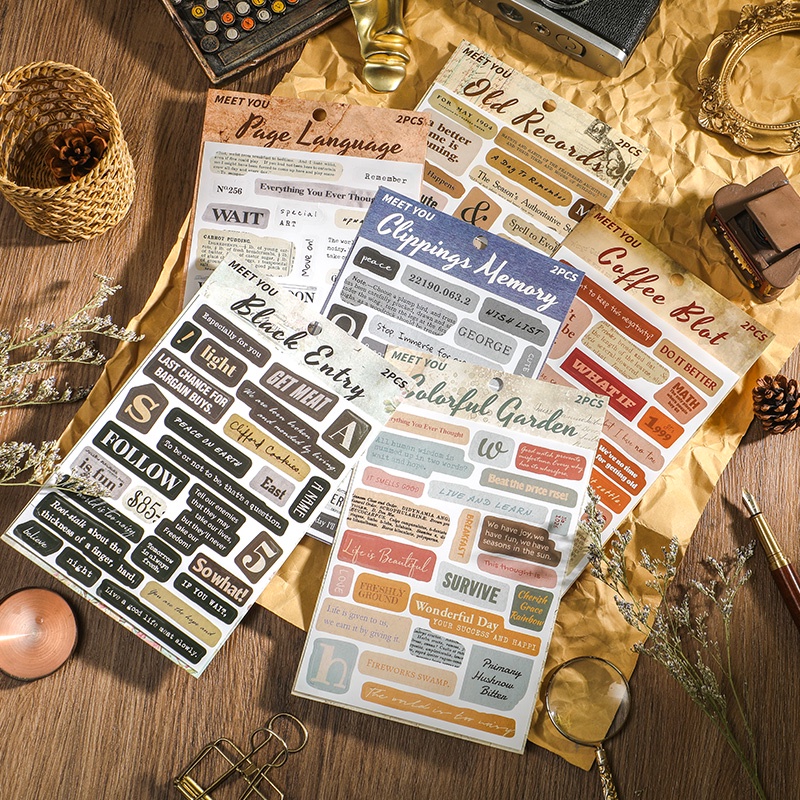 nhãn dán tạp chí cổ điển giấy tráng nhãn dán giấy scrapbooking chất liệu sổ lưu niệm bộ