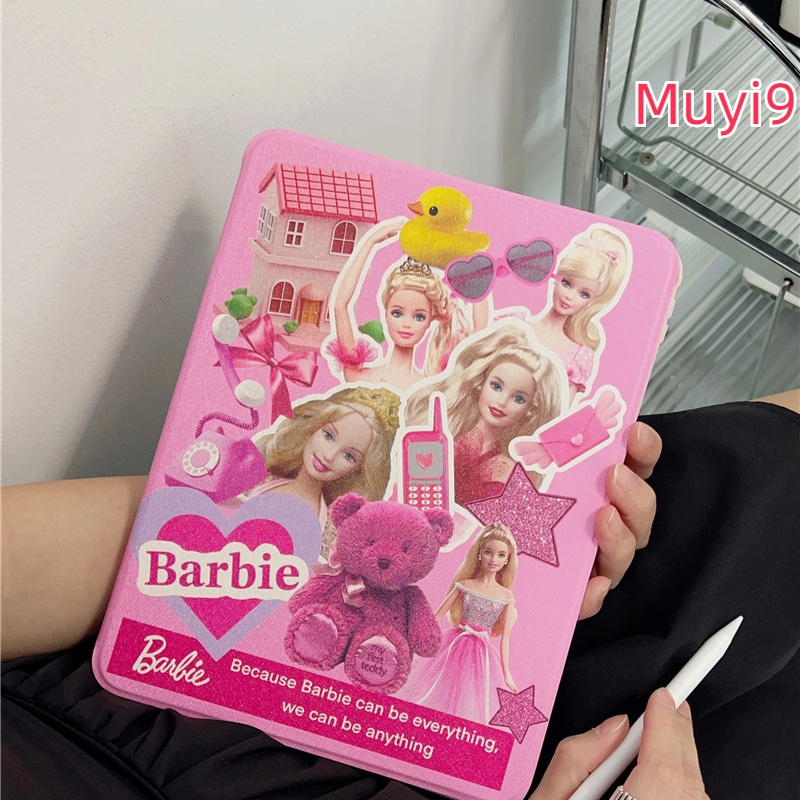 Ins phim hoạt hình sáng tạo anime dễ thương cô gái cay barbie cho ipad10.2 vỏ ipad10th bìa mini6 ipad air 360° Shell cover air5 anti-fall case pro11 / ipad12.9 anti-bending cover gen9 shell