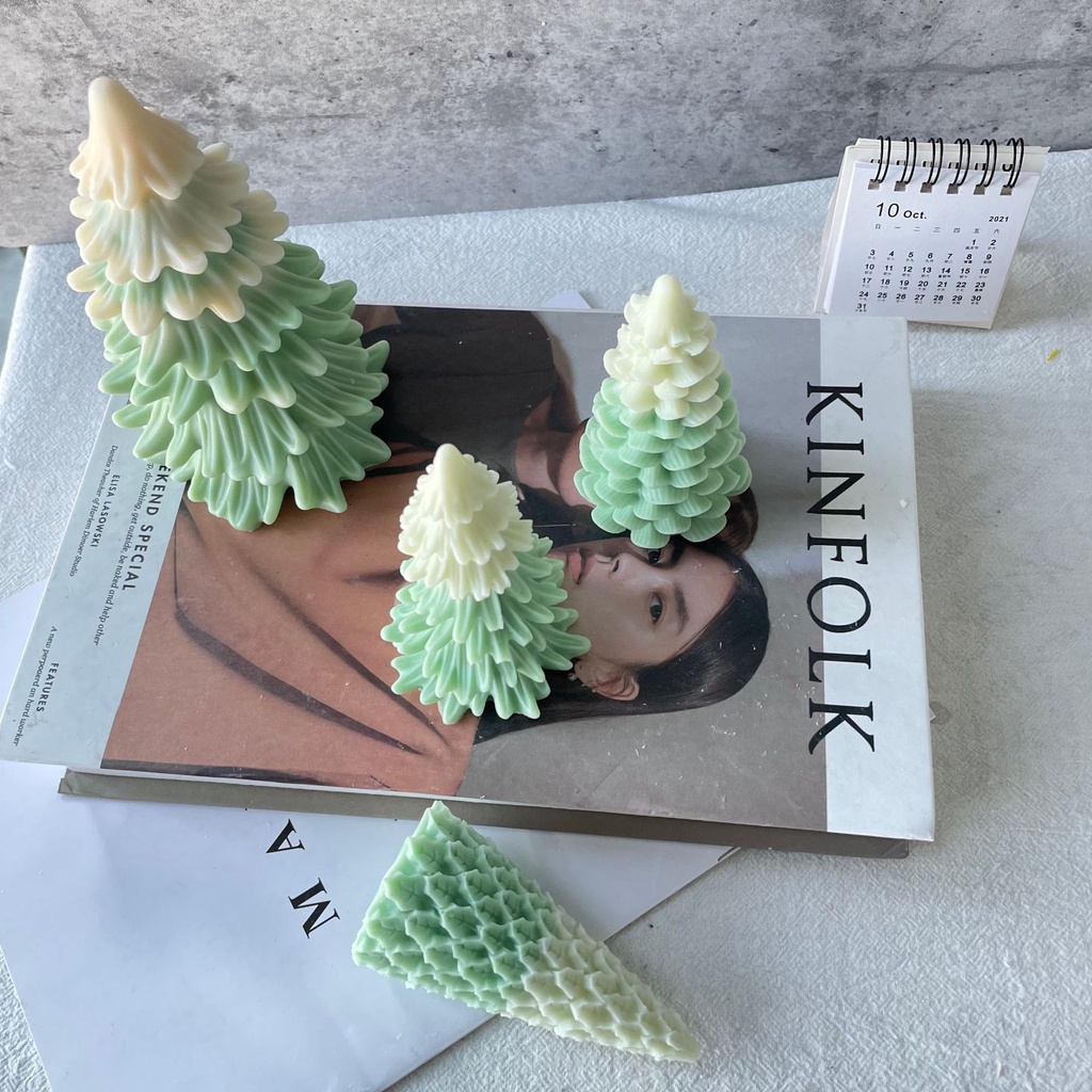 Khuôn Làm Nến Thơm Hình Cây Thông Giáng Sinh Bằng silicone diy