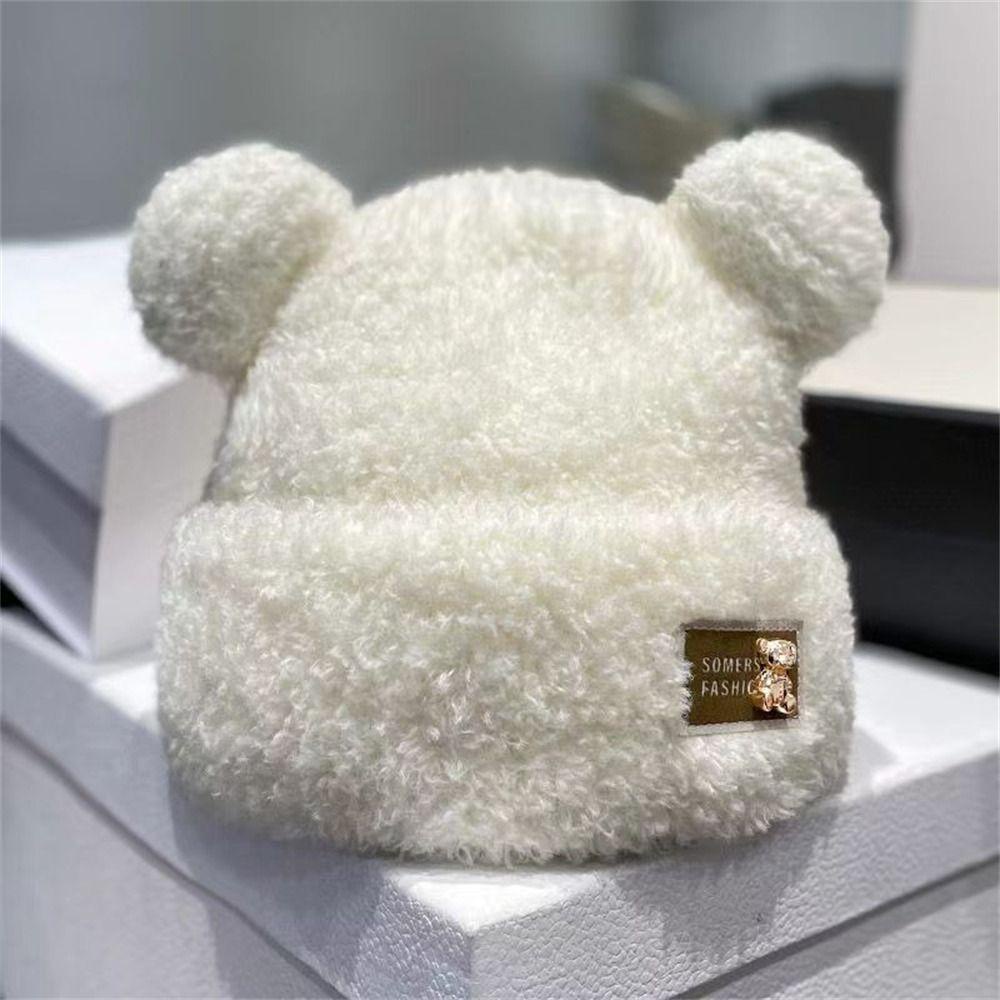 Muvako Mũ beanie Vải Bông Giữ Ấm Tai Gấu Dễ Thương Thời Trang Mùa Đông
