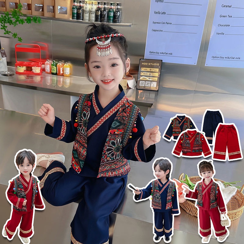 Bộ Quần Áo Hán Phục Dài Tay Phong Cách Mùa Thu Cho Bé Trai#0903#