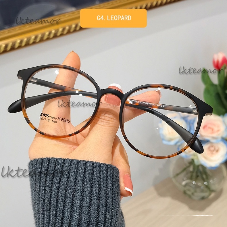 Tròn retro siêu nhẹ mỏng ultem khung kê đơn mềm trang trí sinh viên kính cận thị kính mắt