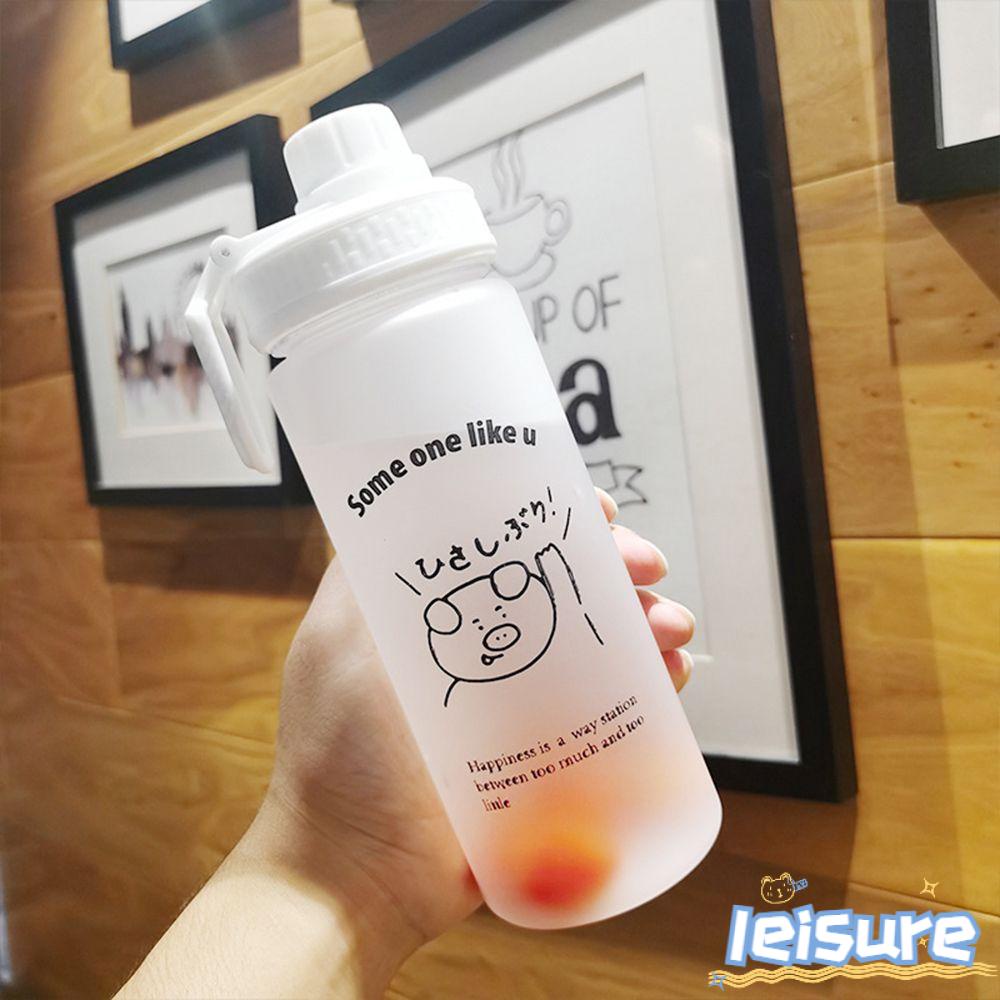 ♫Daphne♫ Bình Nước Nhựa Dung Tích 500ml Chống Tràn Thiết Kế Nhỏ Gọn Kèm Ống Hút Nhựa Tiện Dụng Cho Bé Gái