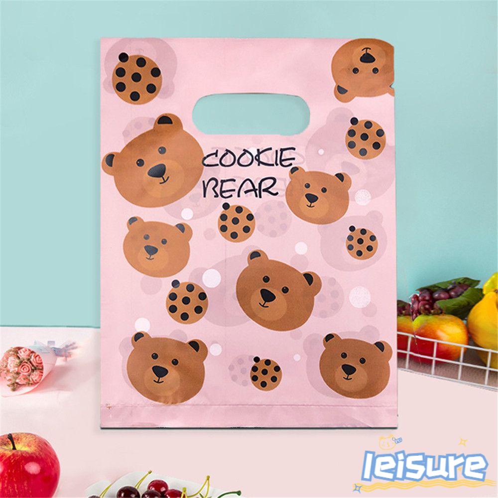 Set 100 Túi Nhựa Đựng Quà In Họa Tiết Xinh Xắn