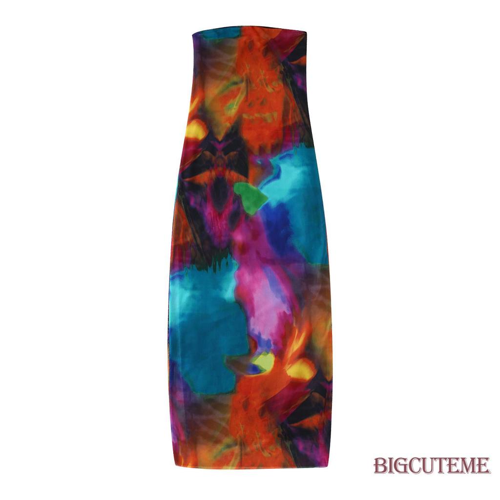 Đầm Dài Không Tay Hở Lưng Nhuộm Màu Thời Trang Mùa Hè Cho Nữ